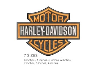 Motorrad Schild Crest Stickdatei, Vintage Biker Patch Stil, Retro Abzeichen Maschinenstickdatei, digitaler Download dst pes, 7 Größen
