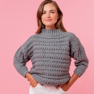 Cinnamon Swirl Sweater Crochet Pattern: Women&#39;s Wool Jumper (PDF Download, All Sizes XS-XXL)