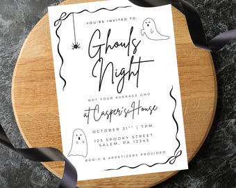 Spooky Ghouls Night Out Invitation: Editable Halloween Party Template (Digital Download