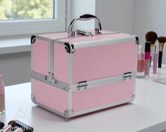 Makeup Box with Mirror – Lockable Portable 3-Tier Organizer