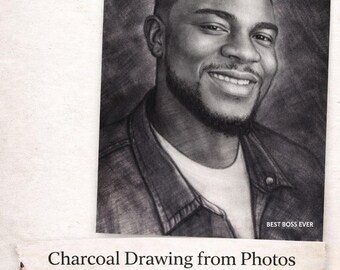 Custom Charcoal Portrait From Your Photo – Handmade Personalised Drawing