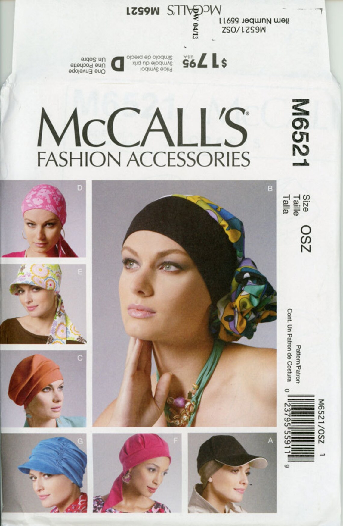 Turban Head Wrap Hats Caps Sewing Pattern Uncut McCalls M6521 Etsy