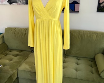 70s Vintage Miss Elliette Long Sleeve Maxi Dress - women’s size 4 / Small