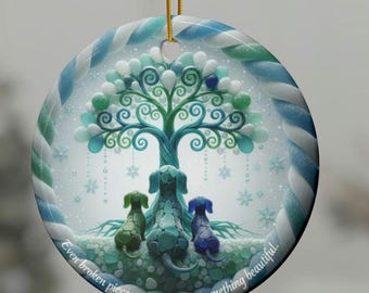 Ceramic Dachshund Christmas Ornament, Pet Lover Keepsake