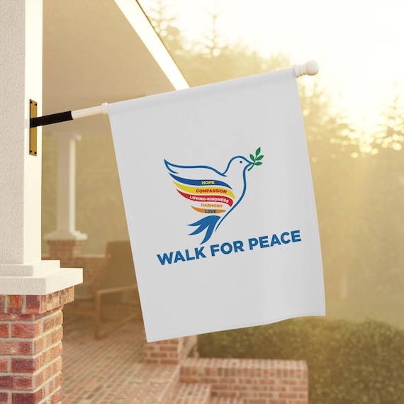 Peace Dove Garden Banner | Poly Poplin-Canvas Outdoor Yard Flag, mindfulness Gift