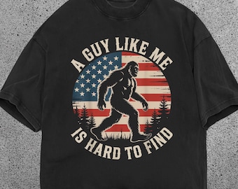 Bigfoot American Flag Shirt Comfort Colors Shirt Funny Sasquatch Tee Patriotic Gift for Her Vintage USA Camping Shirt