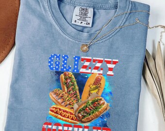 Glizzy Gobbler Shirt, Funny Hot Dog Tee, 4th of July Shirt, Comfort Colors Shirt, Food Lover Gift, BBQ Tee, Gift for Her