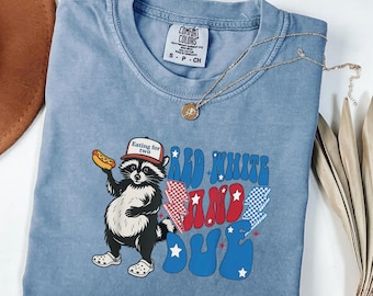 Funny Pregnancy 4th of July Shirt Eating for Two Tee, Red White and Due Shirt, Patriotic Comfort Colors Shirt, Gift for Her
