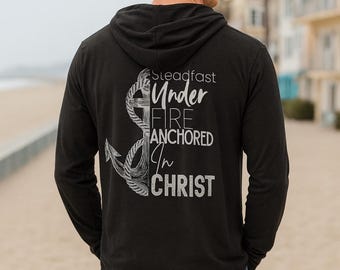 Felpa con cappuccio da uomo Christian Anchor / Grafica Steadfast Faith