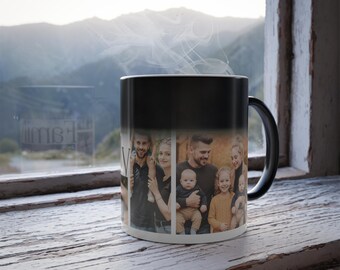 Tazza cambia colore con foto di famiglia personalizzata: regalo ricordo unico