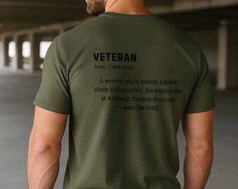 Maglietta con definizione di veterano / Maglietta patriottica cristiana