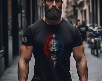 Maglietta Leone di Giuda / Maglietta veterana con bandiera americana patriottica