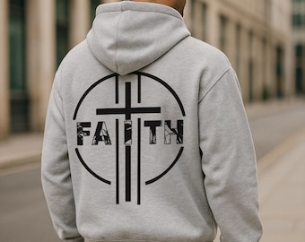 Felpa con cappuccio in pile FAITH da uomo: Sun Fade Christian Streetwear