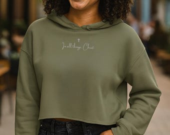 Felpa con cappuccio In All Things Christ: felpa in pile da donna cristiana