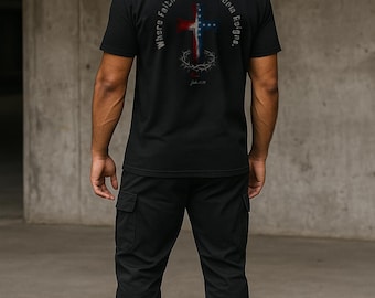 Maglietta patriottica cristiana da uomo • Fede e libertà, cotone pesante