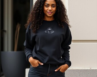 Be the Light Sweatshirt: Christian Women's Fleece Crewneck