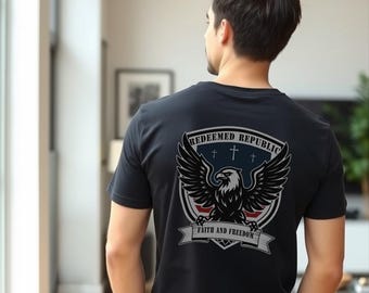 Maglietta Christian Patriot: maglietta con scudo dell'aquila della Repubblica Redenta