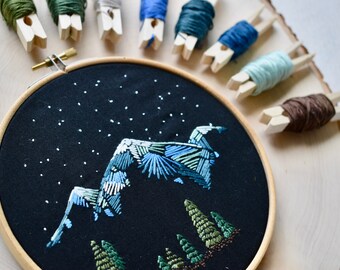 Mountain Embroidery Etsy