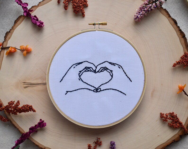Heart hands embroidery pattern pdf instant download printable  etsy Heart hands embroidery pattern pdf instant download printable  etsy