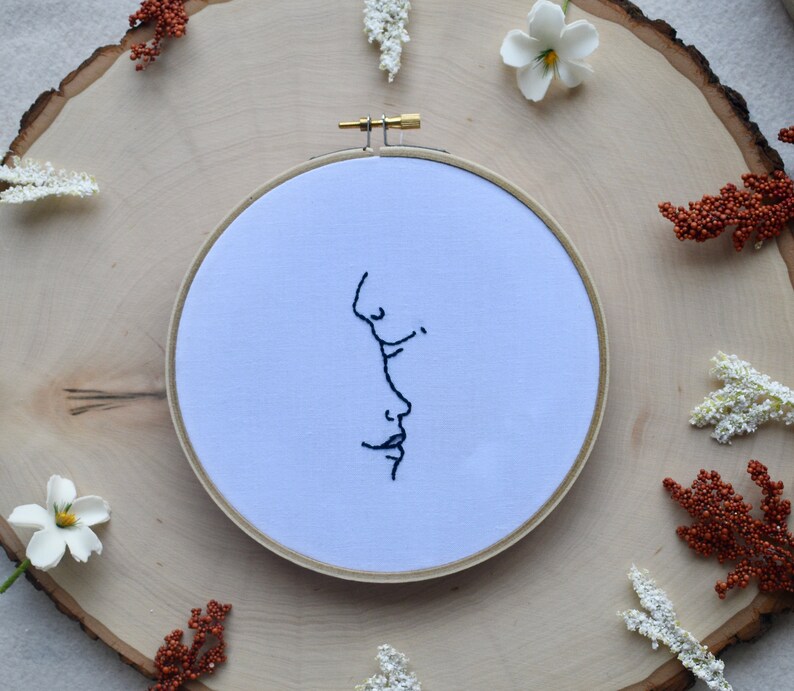 Couple line art embroidery pattern pdf instant download  etsy