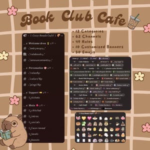 Book Club Cafe Discord Template | Cozy Server Setup for Readers & Writers