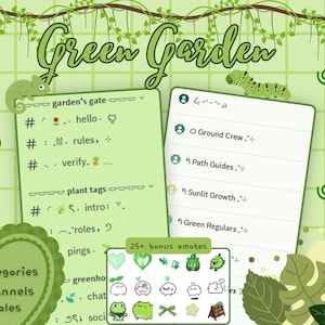 Green Garden Discord Template | Cozy Nature Server with Roles, Channels & Emojis