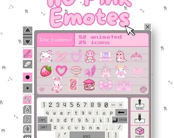 Paquete de 110 emoticonos rosas / Emojis animados e iconos de Discord / Conjunto de temas suaves para servidores