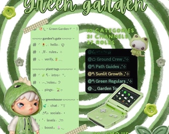 Green Garden Discord Template | Cozy Nature Server with Roles, Channels & Emojis