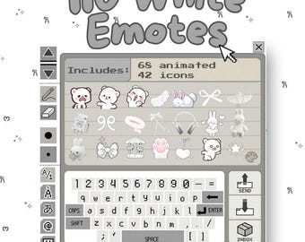 110 White Emotes Pack | Animated & Icon Discord Emojis | Emoji Pack for Server