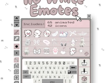 Paquete de 110 emoticonos blancos / Emojis animados e iconos de Discord / Paquete de emojis para servidor