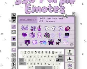 330 Purple Emotes Pack | Animated & Icon Discord Emojis | Emoji Pack for Server