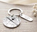 Personalized Map Keychain \u2013 Engraved Coordinates, Anniversary and Valentine\u2019s Gift product logo