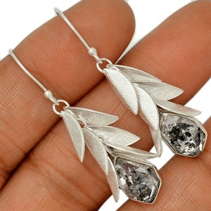 Sale, Very Beautiful Quartz or Herkimer Diamond Earrings, 925 Silver