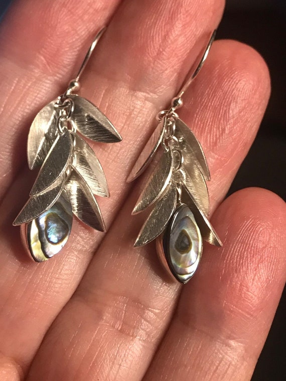 Sale, Abalone Shell or Mother of Pearl Earrings, … - image 2