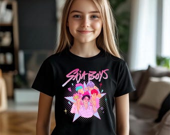Saja Boys Boy Band T-Shirt, Kpop Demon Hunters Shirt, Kpop Saja Boys Kids Shirt, Saja Boys Fan Shirt, Huntrix Tee, Kpop Youth Shirt