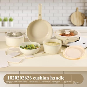 17-Piece Kitchen Pots and Pan Set with Copper  Stainless Steel Cookware, Cooking Pans & Lids, Including Cake Pan  Durable Premium Set