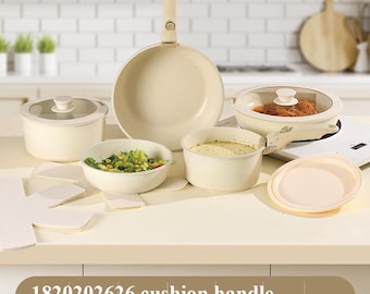 17-Piece Kitchen Pots and Pan Set with Copper  Stainless Steel Cookware, Cooking Pans & Lids, Including Cake Pan  Durable Premium Set