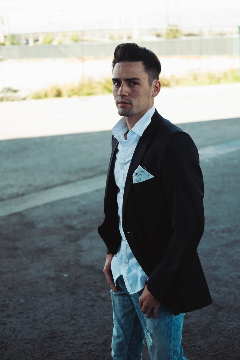 Pocket Square || Explorer || Lord and Lady|| Sustainable Design Groomsmen Gifts for Him Casual Pocket Square Cotton Pocket Squares