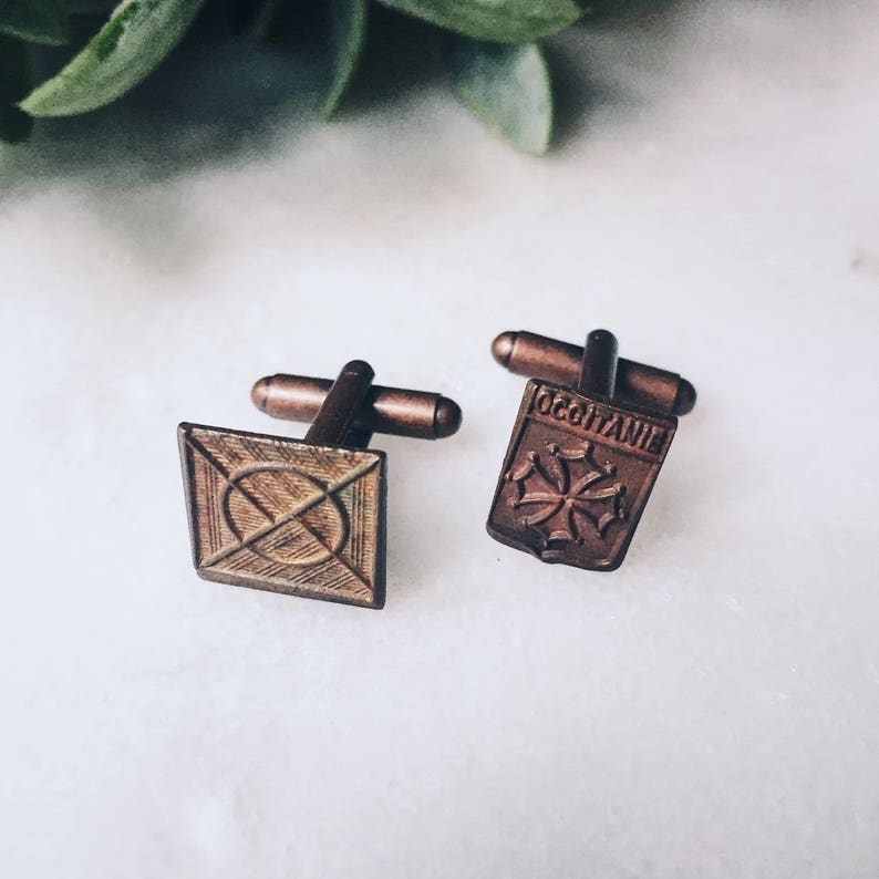 Occitanie Vintage French Medal Cuff Links || Lord and Lady One of a Kind