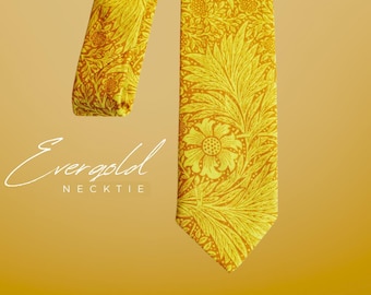 William Morris Marigold Print Necktie | Handmade Cotton Tie