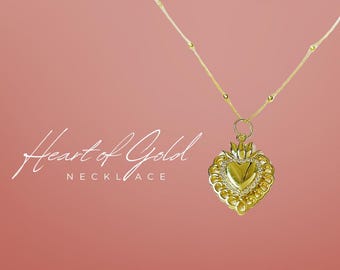 Gold Heart Necklace – 18K Gold-Filled Pendant, CZ Inlay, Handmade in USA