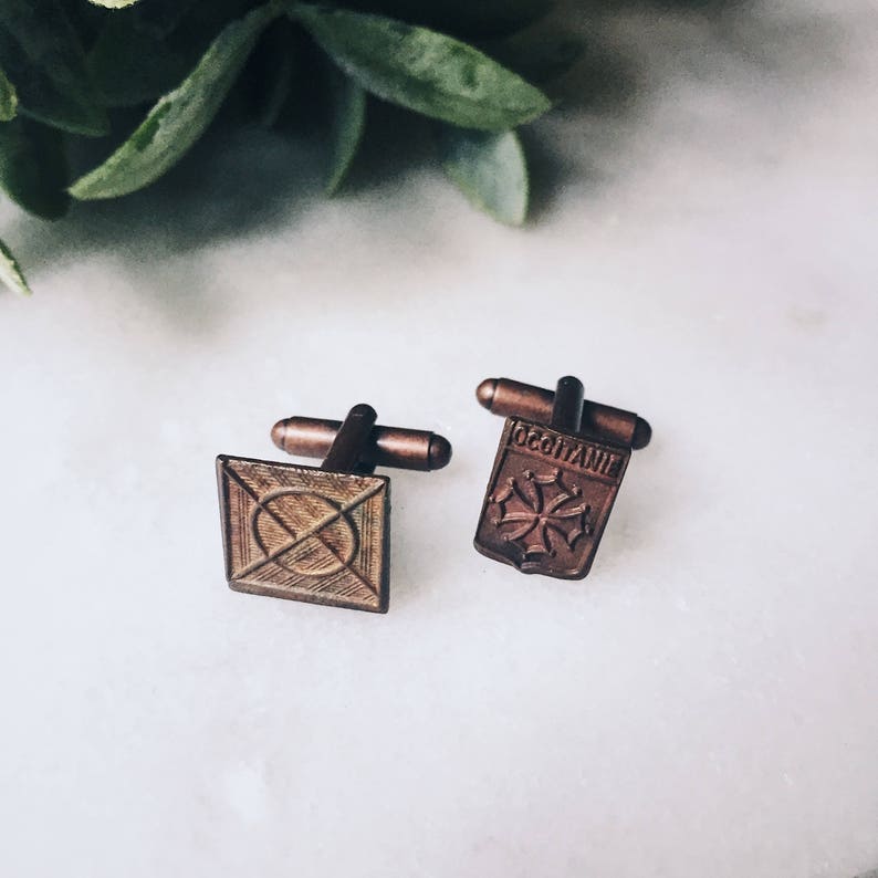 Occitanie Vintage French Medal Cuff Links || Lord and Lady One of a Kind