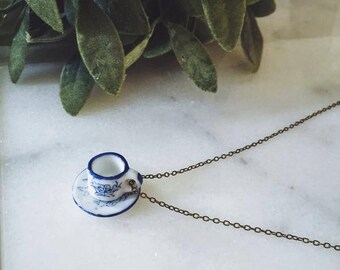 Necklace | Japanese Teacup | Lord and Lady | Gift Box, Bridesmaid Gifts, Mom Gift, Personalized Charm Necklaces, Vintage Inspired