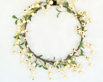 Cream Berry | A Minimalist Edit, Sculptural Wall Art | Wabi-Sabi Wreath