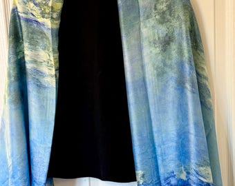 Monet Water Lilies Silk Scarf: 100% Luxury Silk, Lightweight