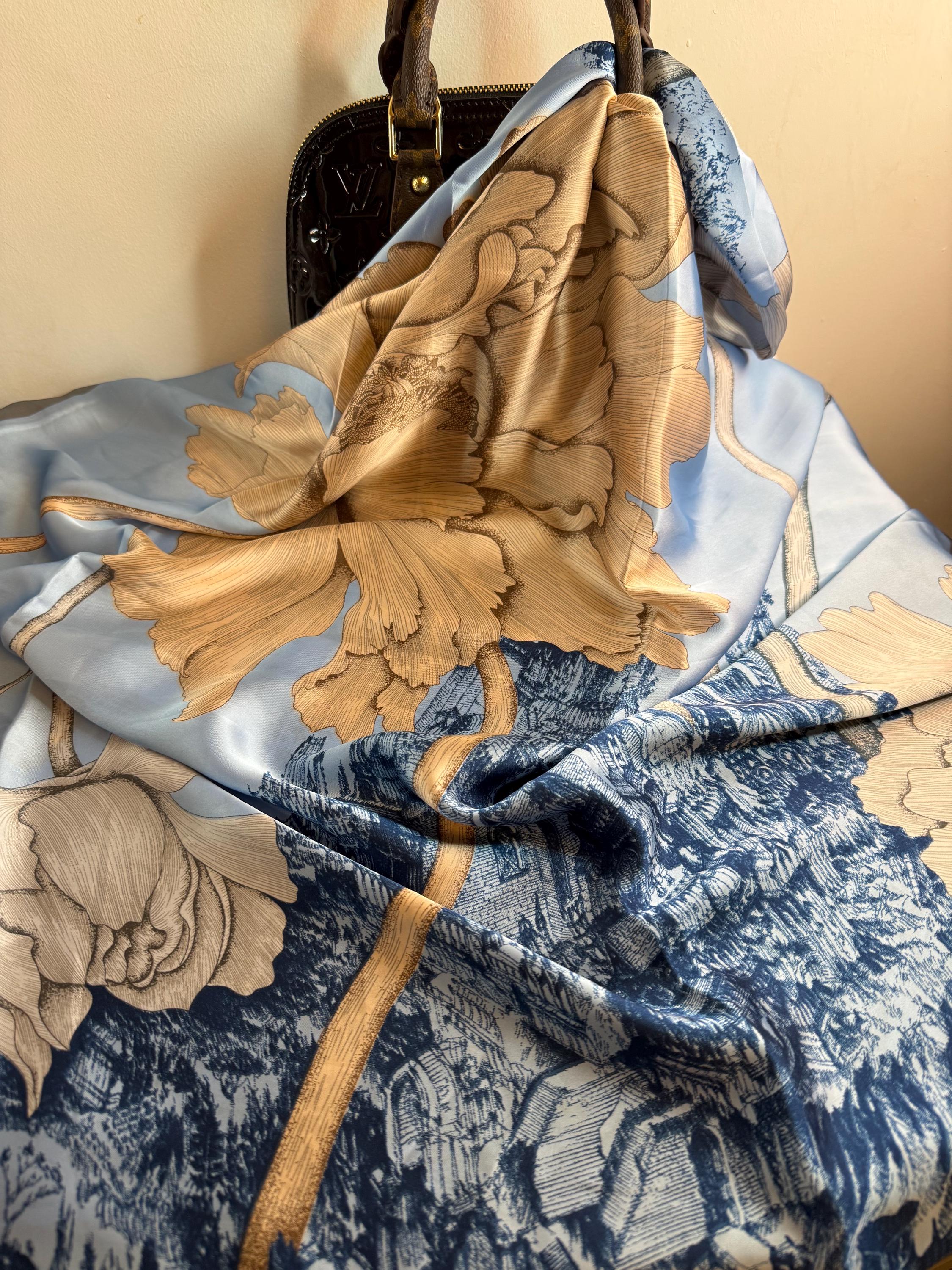 小物 mame Hand Printed Rectangle Silk Scarf Silk Scarf Rectangle - Etsy
