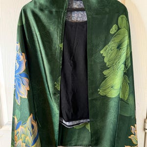 silk scarf styled as neck wrap with neutral outfit