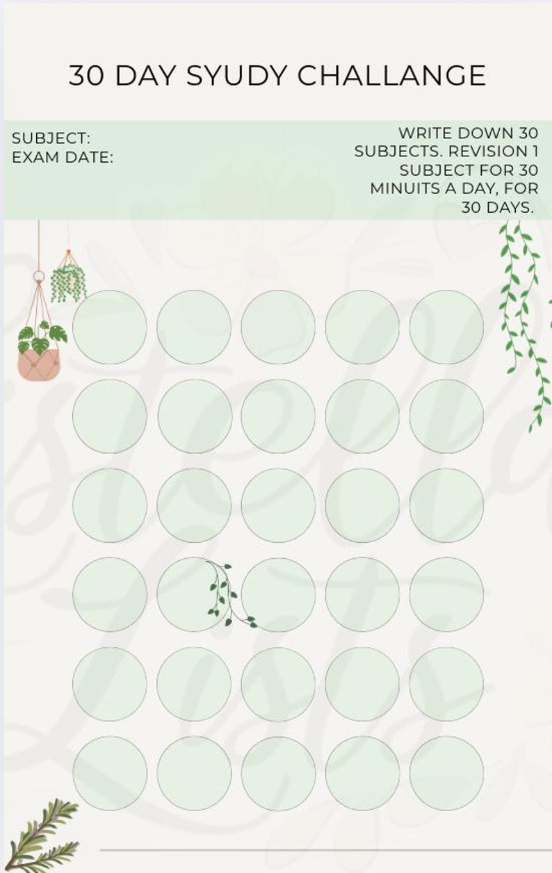 Subject Review Tracker Printable Student Study Planner – Semester & Weekly Planner, Assignment ...