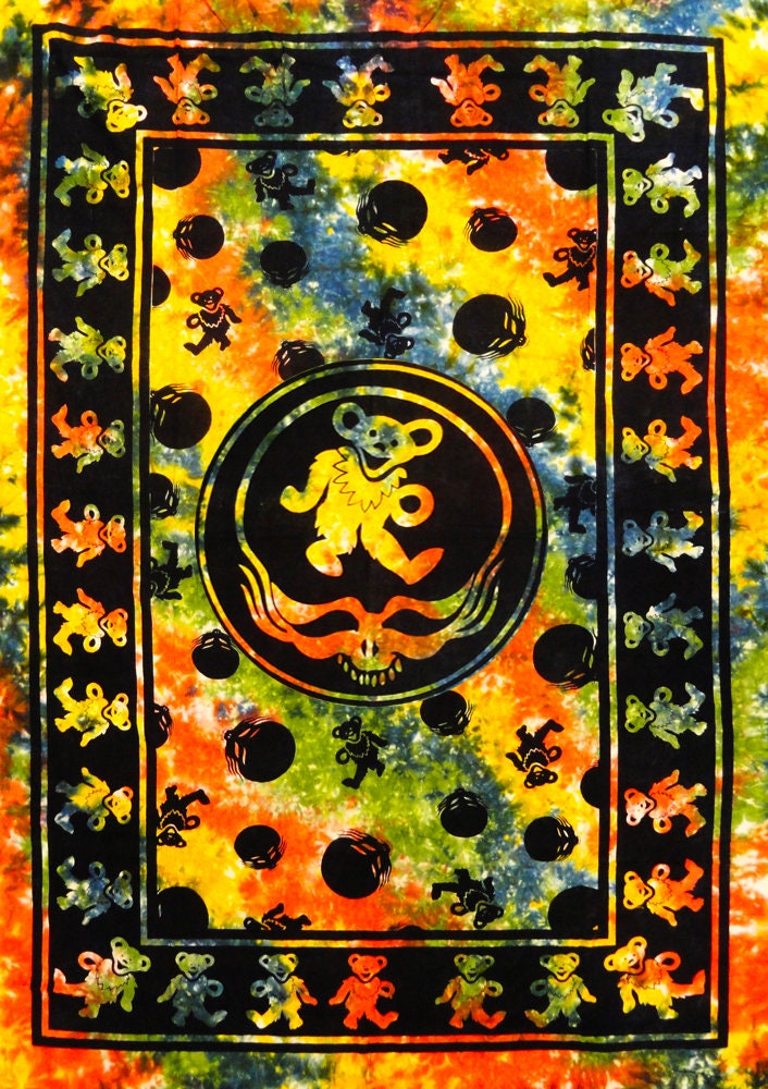 Grateful Dead Tie Dyed Bed Cover