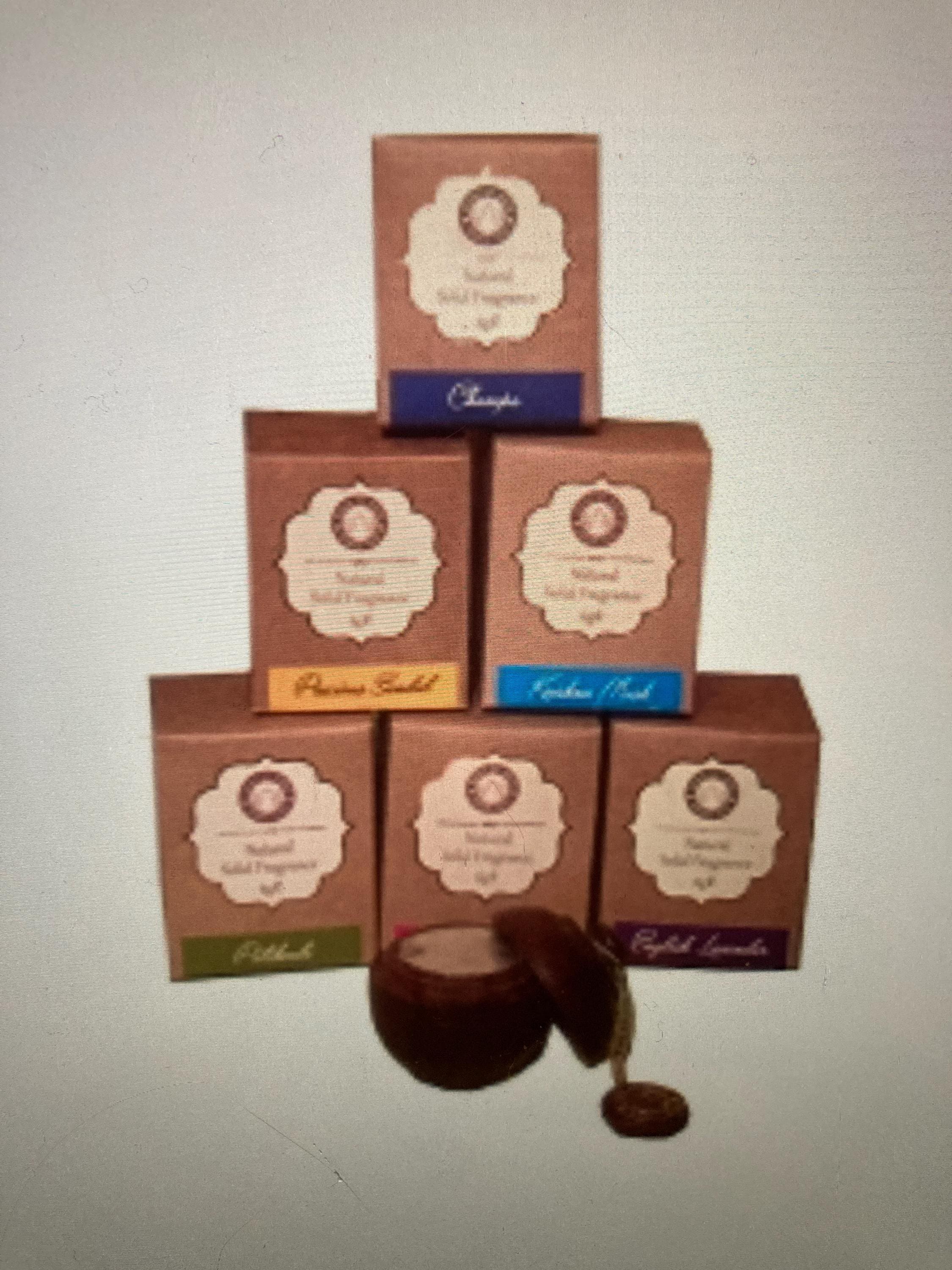 Song of India #1/2 Solid Perfume Body Oil-in Carved Rosewood Box with Screw on Lid-Assorted Scents